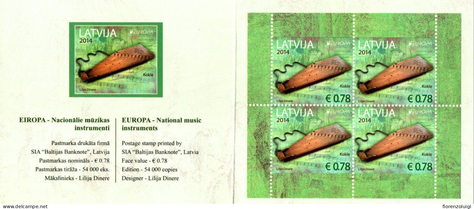 EUROPA CEPT 2014 LETTONIA LIBRETTO / BOOKLET MNH** - 2014