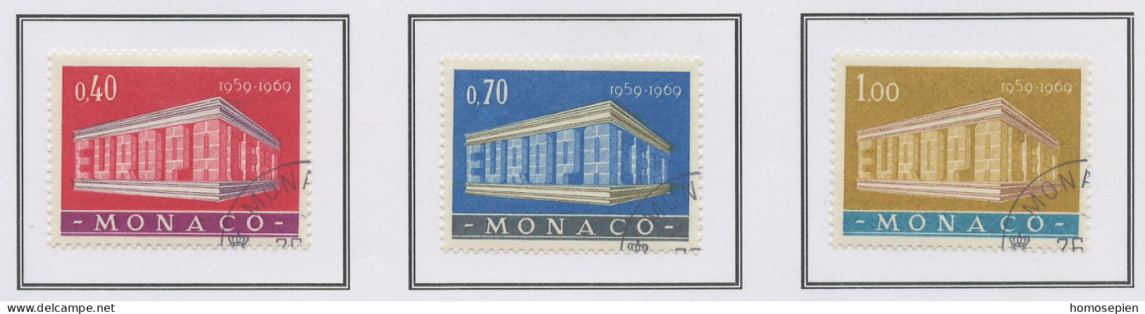 Monaco 1969 Y&T N°789 à 791 - Michel N°929 à 931 (o) - EUROPA - Gebruikt