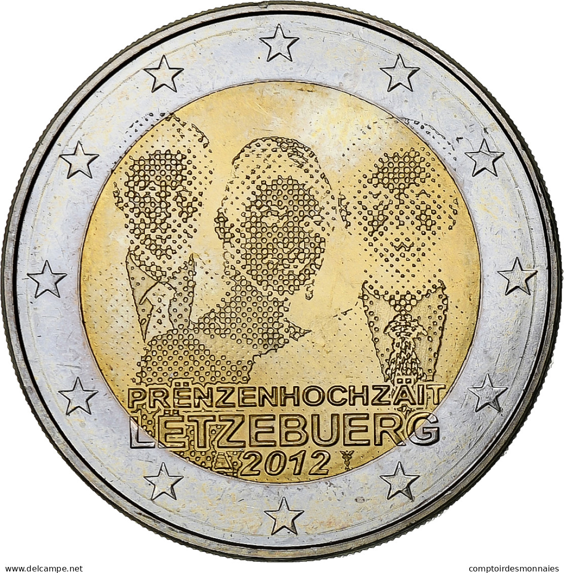 Luxembourg, 2 Euro, Prince Wedding, 2012, Utrecht, SUP+, Bimétallique, KM:120 - Luxemburg