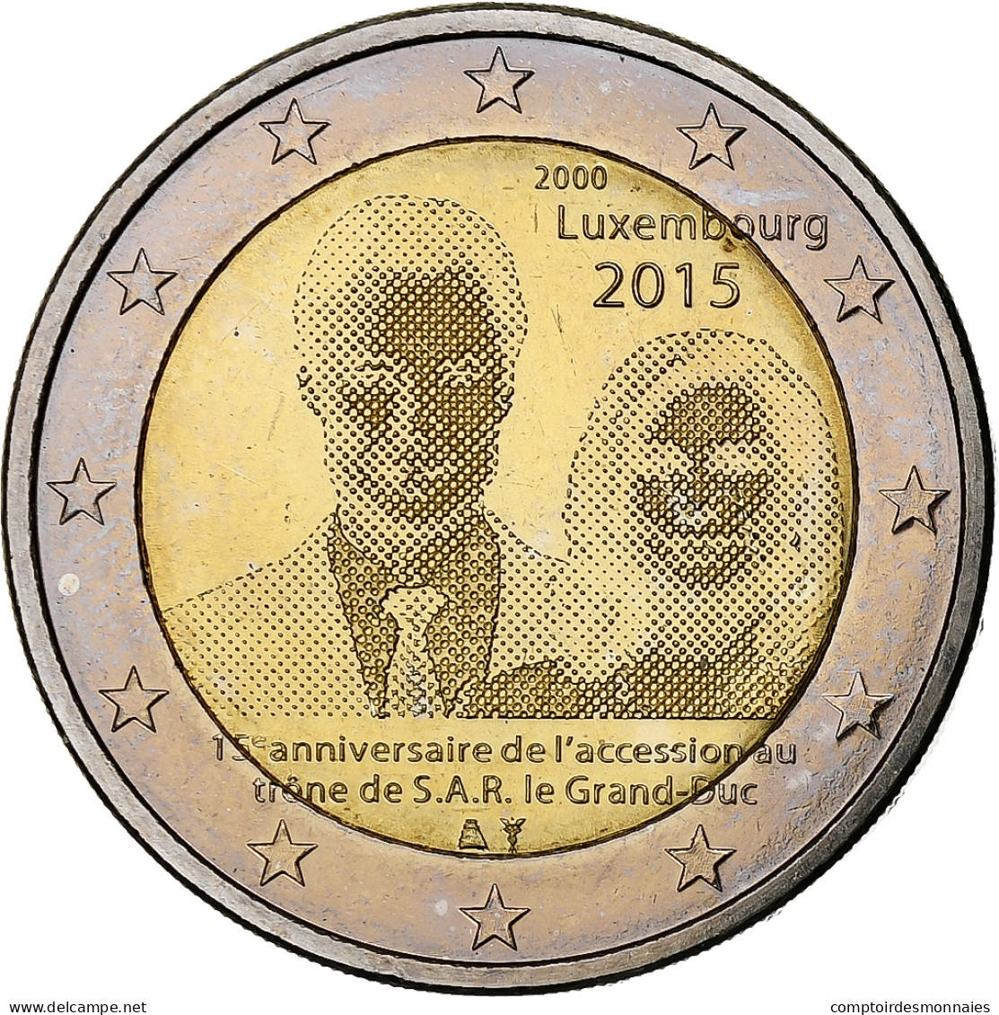 Luxembourg, 2 Euro, 15ème Anniversaire De L’accession Au Trône, 2015 - Luxemburg