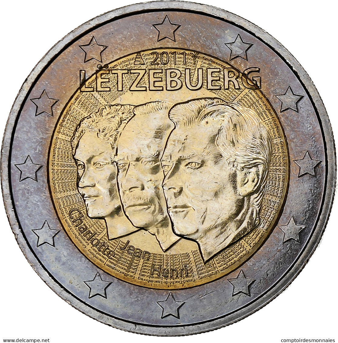 Luxembourg, 2 Euro, Jean Lieutenant Representant, 2011, SUP, Bimétallique - Luxemburg