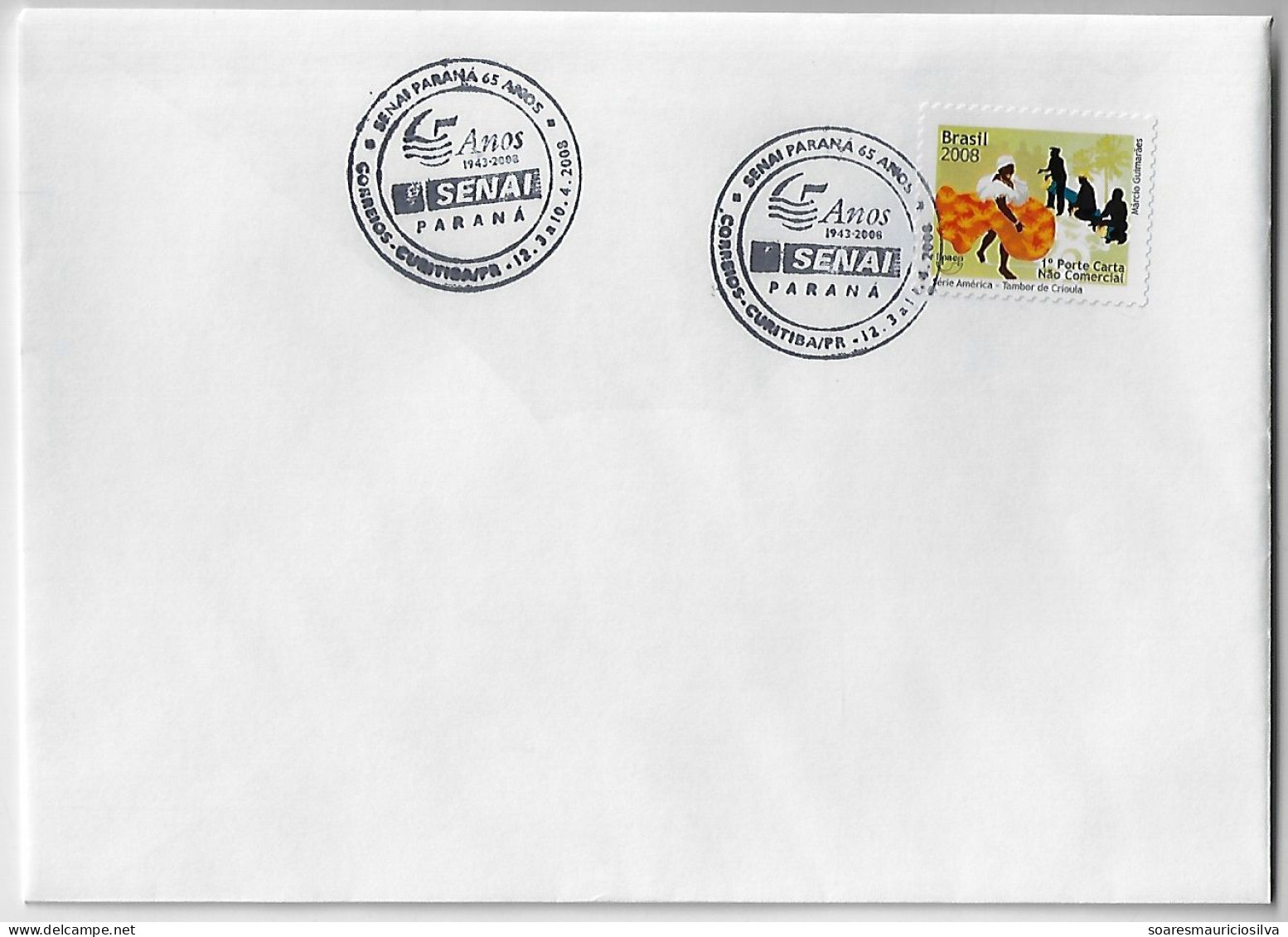 Brazil 2008 Cover Commemorative Cancel 65 Years Of SENAI Paraná National Industrial Training Service From Curitiba - Brieven En Documenten