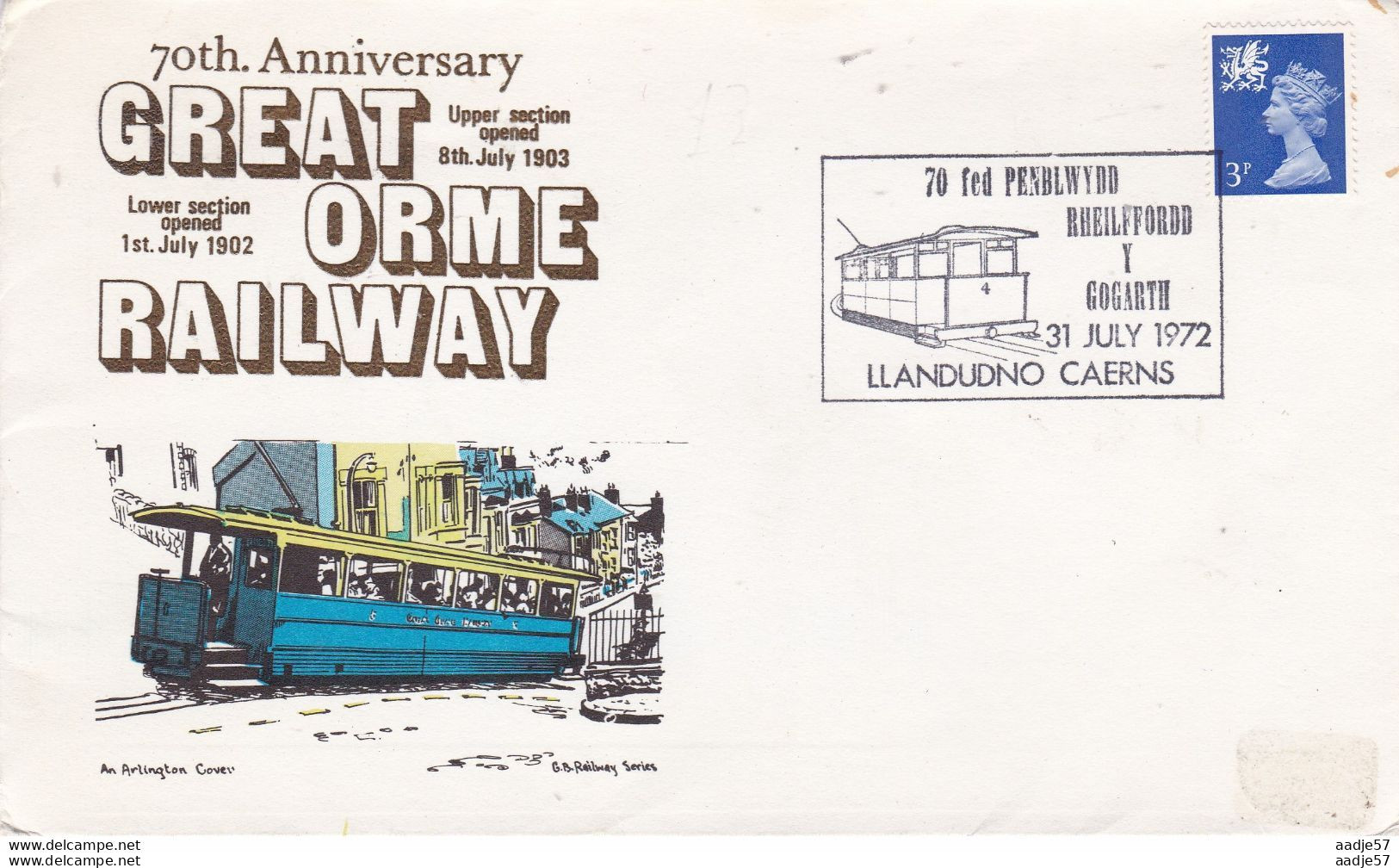 Great Britain GB UK England 70 Ann Great Orme Railway 31-07-1972 - Tramways