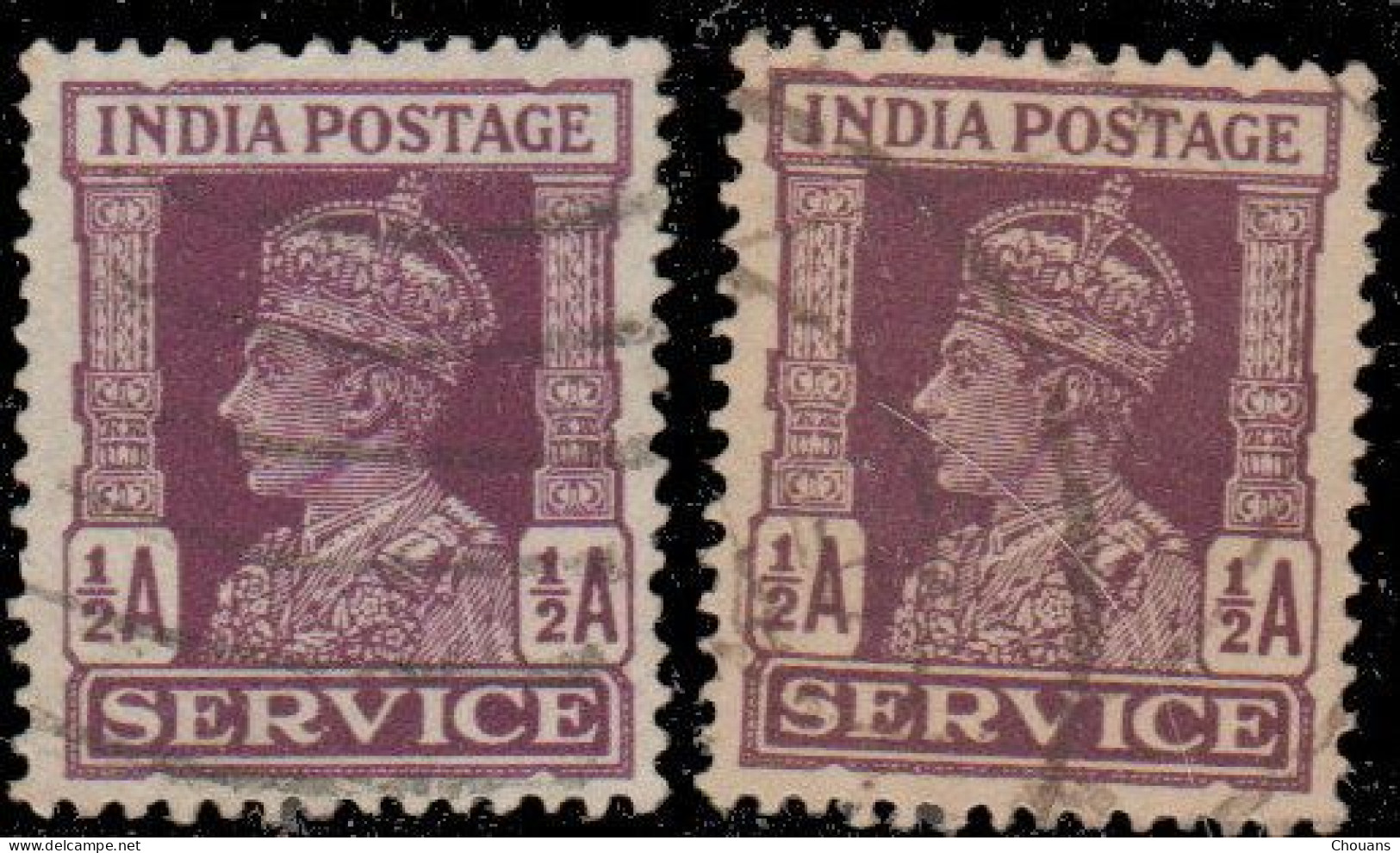 Inde Anglaise Service 1939. ~ S 107 (par 2) - ½ A. George VI - 1936-47 Koning George VI