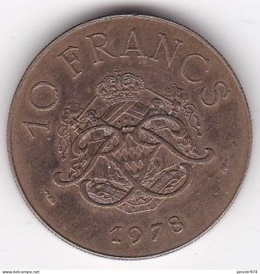 Monaco , 10 Francs 1978 Rainier III , Cupro-aluminium-nickel, Gad# 157 - 1960-2001 New Francs