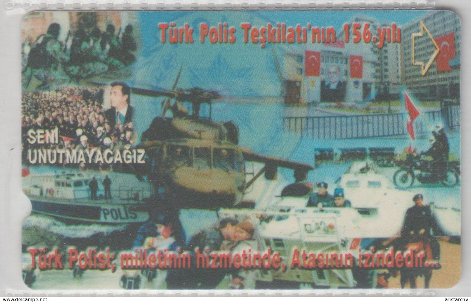 TURKEY 2001 POLICE HELICOPTER MOTORCYCLE SHIP HORSE - Turchia