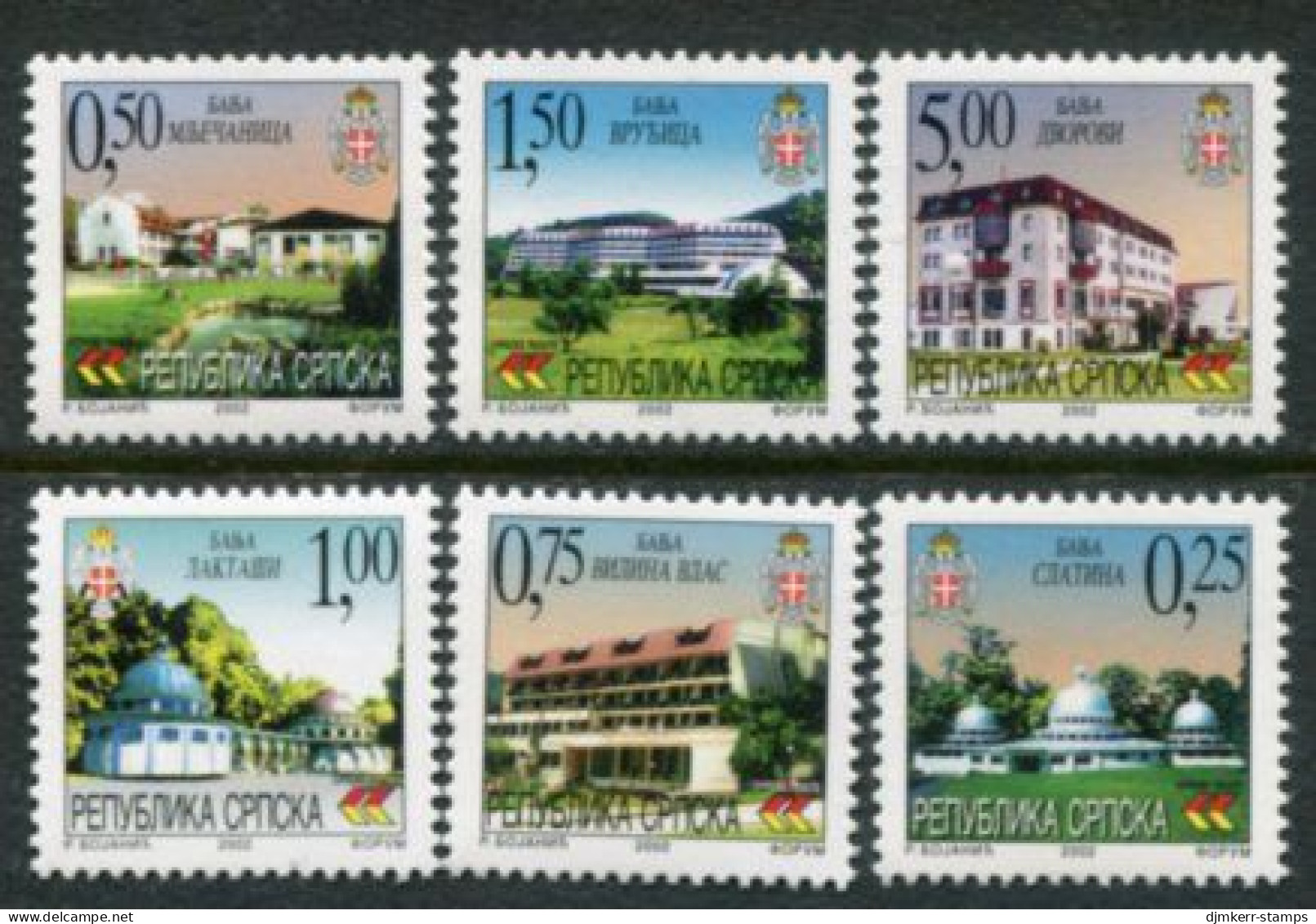 BOSNIAN SERB REPUBLIC 2002 Definitive: Spa Resorts MNH / **.  Michel 245-50 - Bosnien-Herzegowina