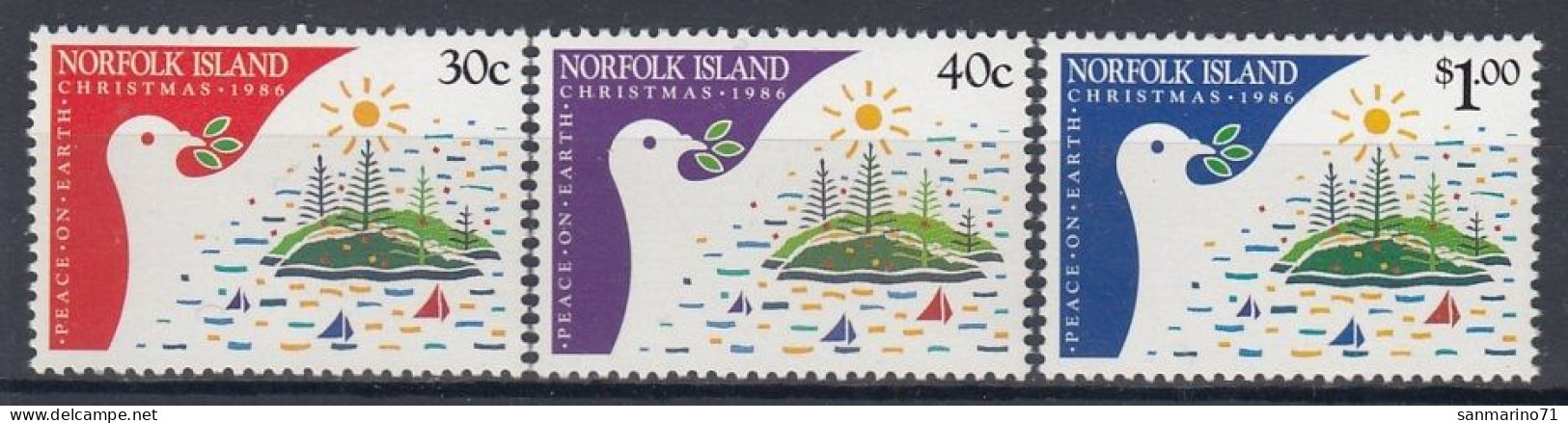 NORFOLK ISLAND 390-392,unused,Christmas 1986 - Norfolk Island