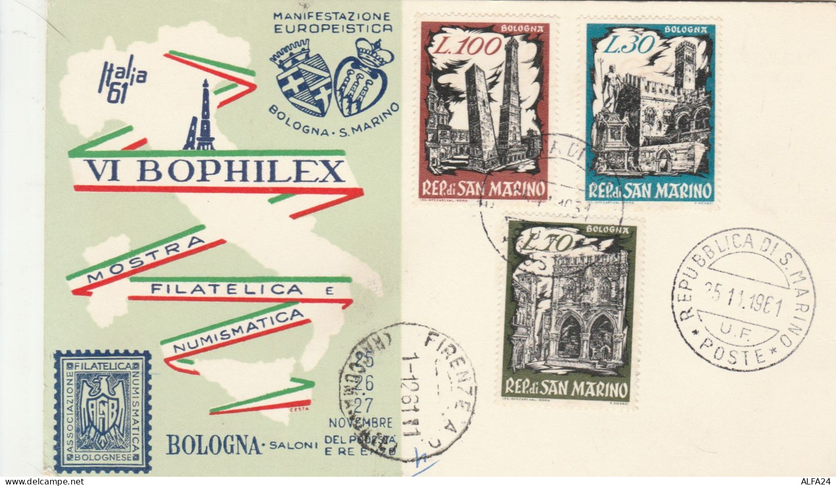 BUSTA  REP.SAN MARINO 1961 BOPHILEX (TY2228 - Lettres & Documents