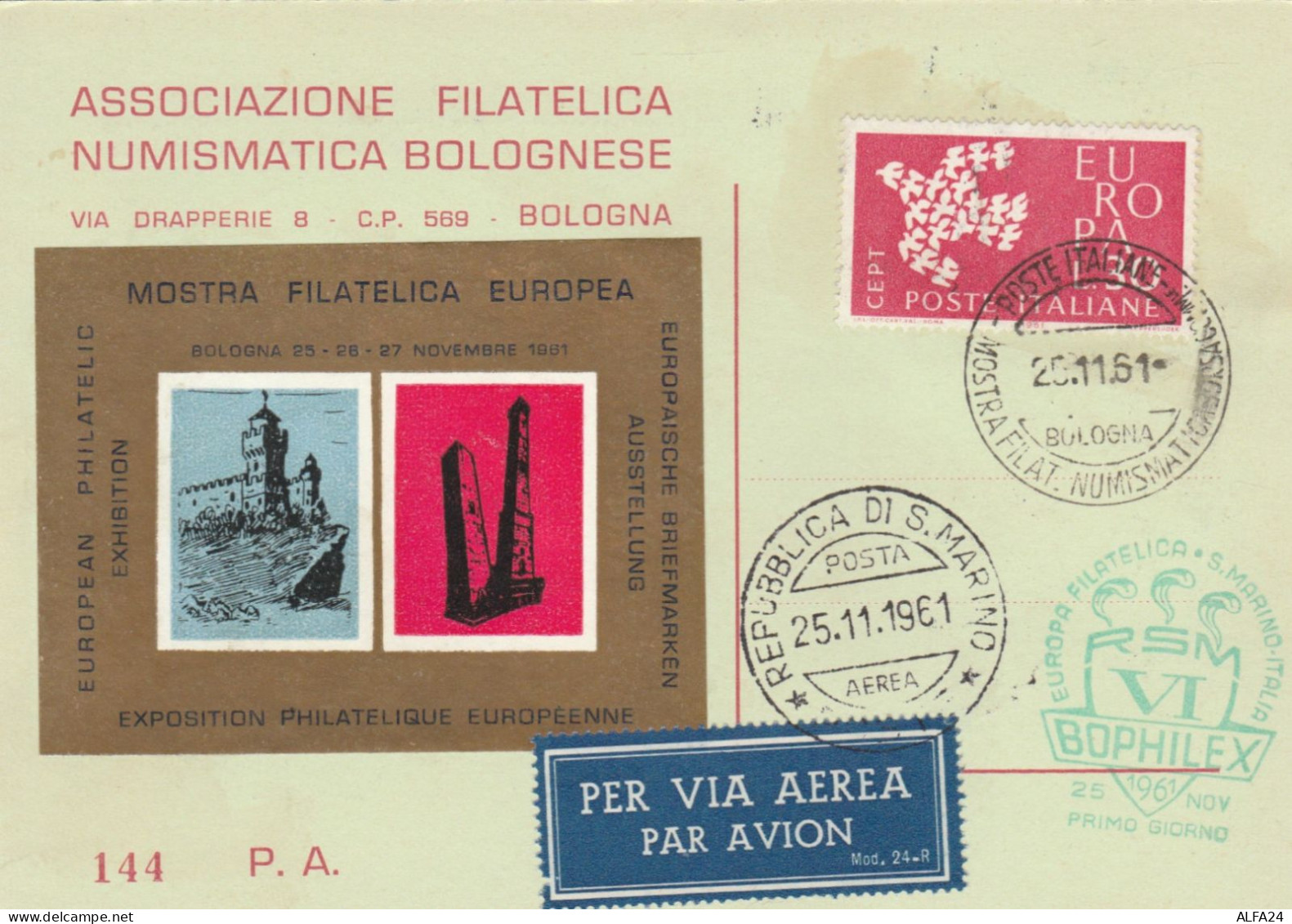 BUSTA  REP.SAN MARINO 1961 BOPHILEX (TY2233 - Covers & Documents