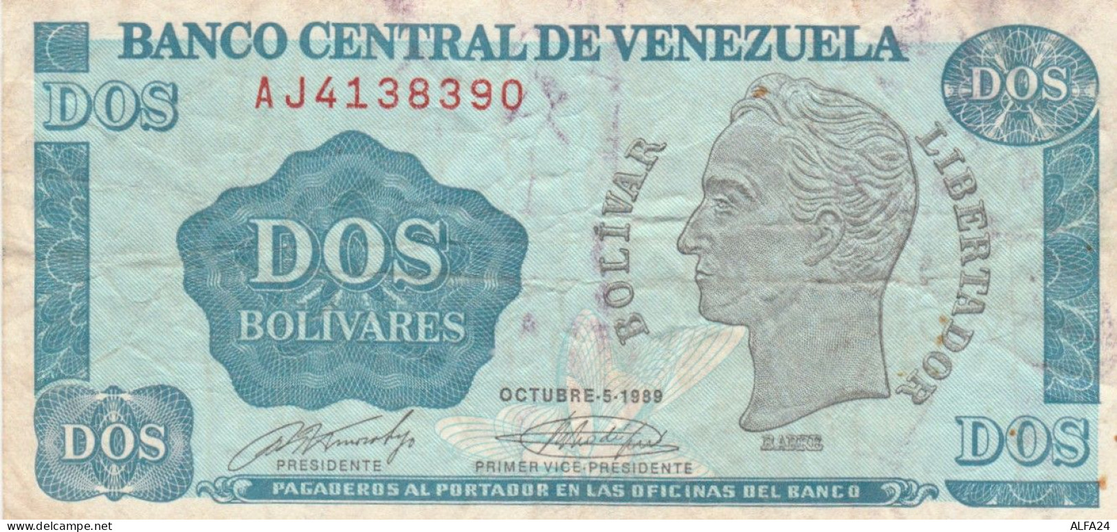 BANCONOTA VENEZUELA -DOS BOLIVARES - 1989 - VF (TY2014 - Venezuela