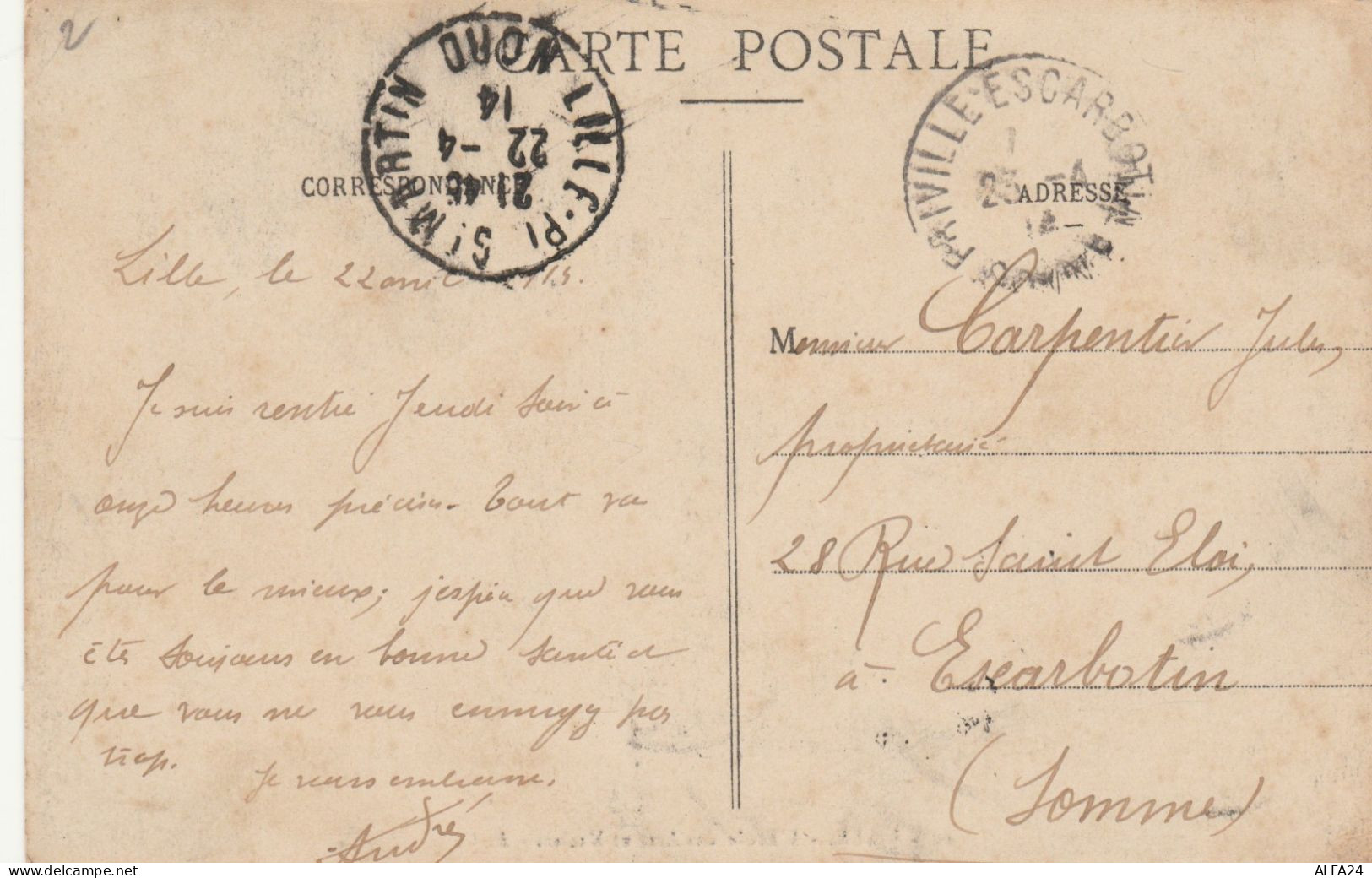 CARTOLINA VIAGGIATA 1914 LILLE  - FRANCIA (TY219 - Lille