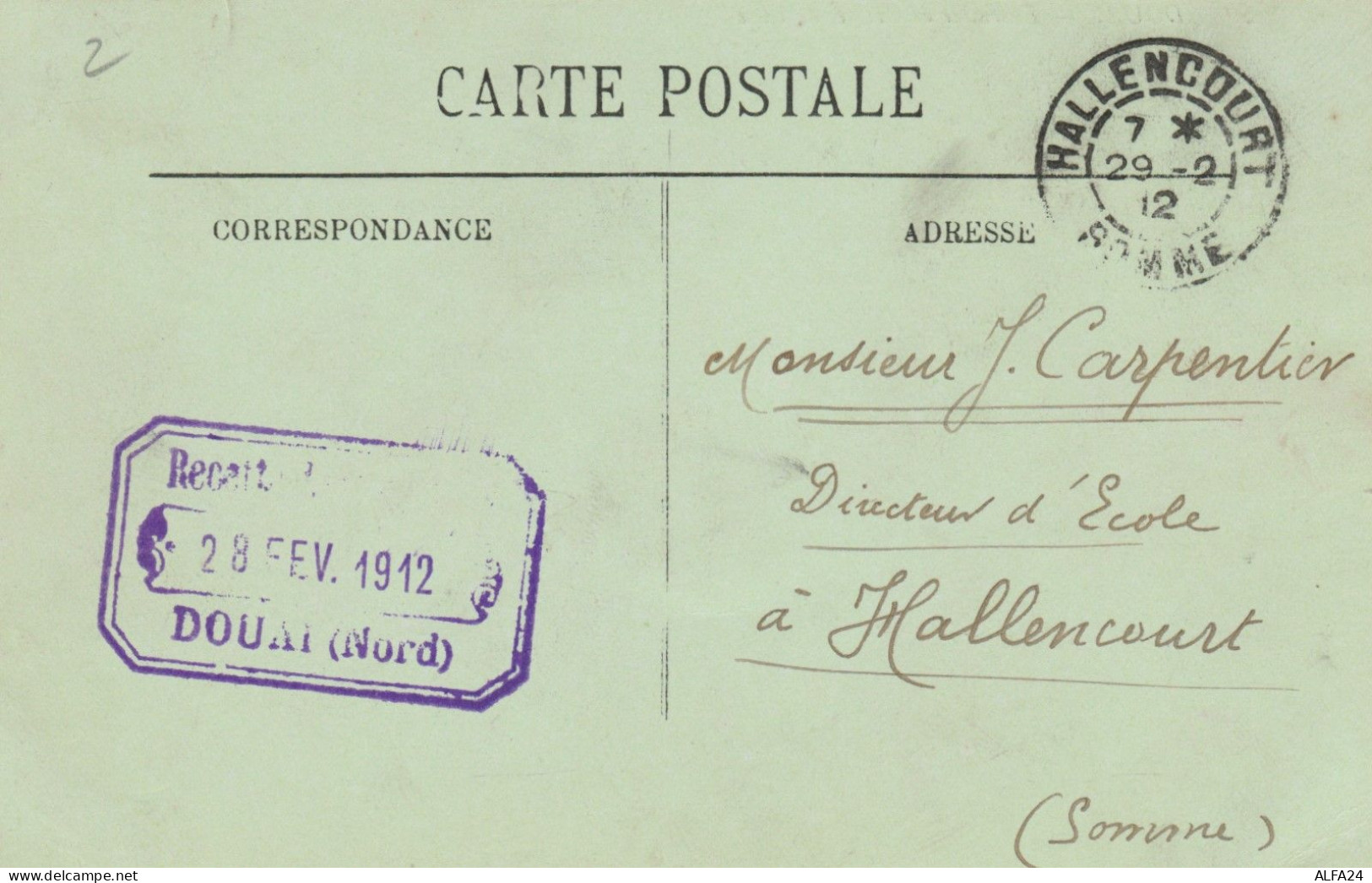 CARTOLINA VIAGGIATA 1912 DOUAI FRANCIA (TY216 - Lacave