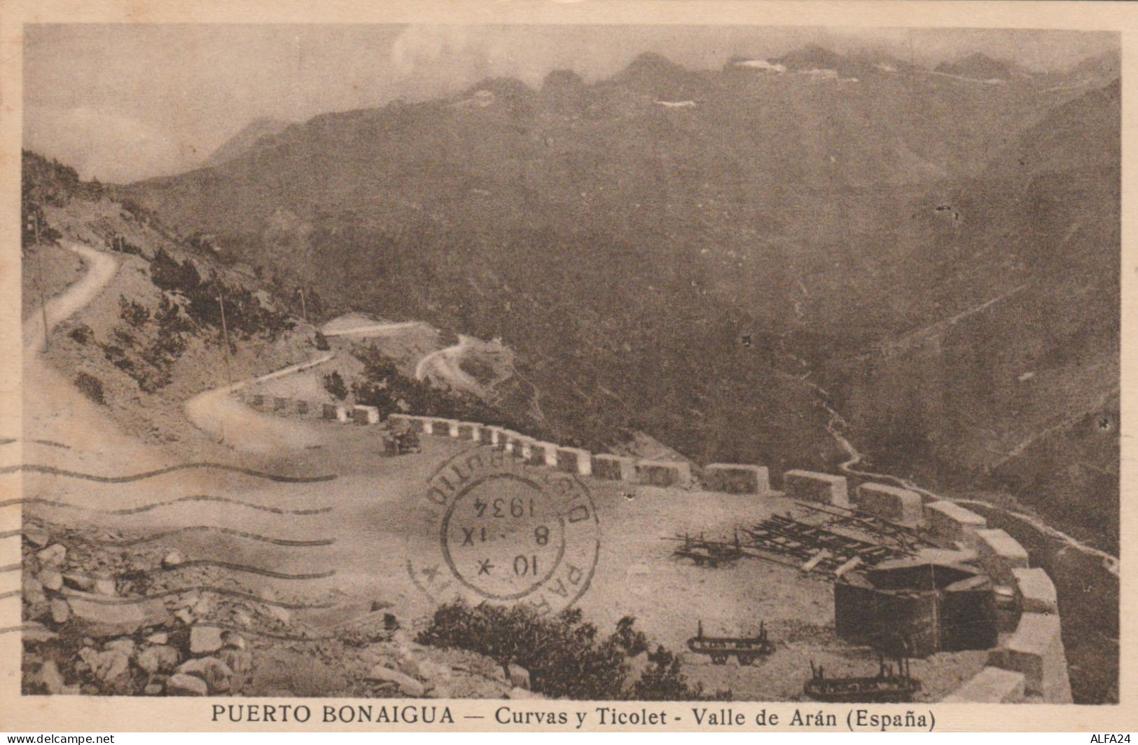 CARTOLINA VIAGGIATA 1934 PUERTO BONAIGUA-SPAGNA (TY177 - Lérida