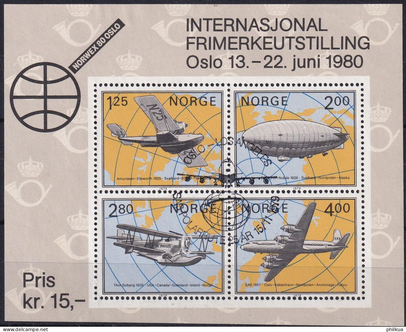 MiNr. 799 - 802/Block 2 Norwegen 1979, 5. Okt. Blockausgabe: Internationale Briefmarkenausstellung NORWEX 1980, Oslo - Blocchi & Foglietti