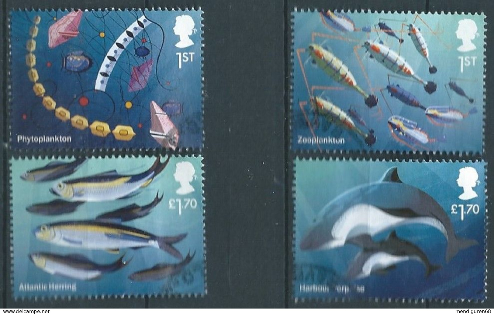 GROSSBRITANNIEN GRANDE BRETAGNE GB 2021 FROM M/S MARINE FOOD CHAIN MNH SG 4552a-d MI 4805-08 YT 5221-24 SC SH4731a-d - Oblitérés