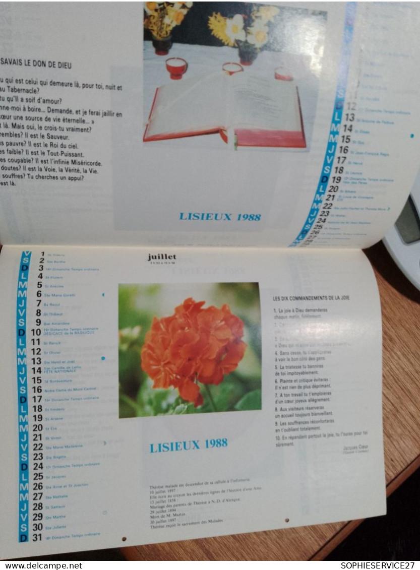 146 //  CALENDRIER 1988 LES ANNALES DE SAINTE THERESE DE LISIEUX - Groot Formaat: 1981-90