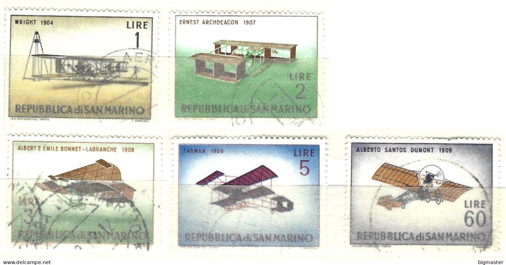 Rsm 1962 587-89 591-94 Aerei Classici Solo 5 Val Fu - Used Stamps