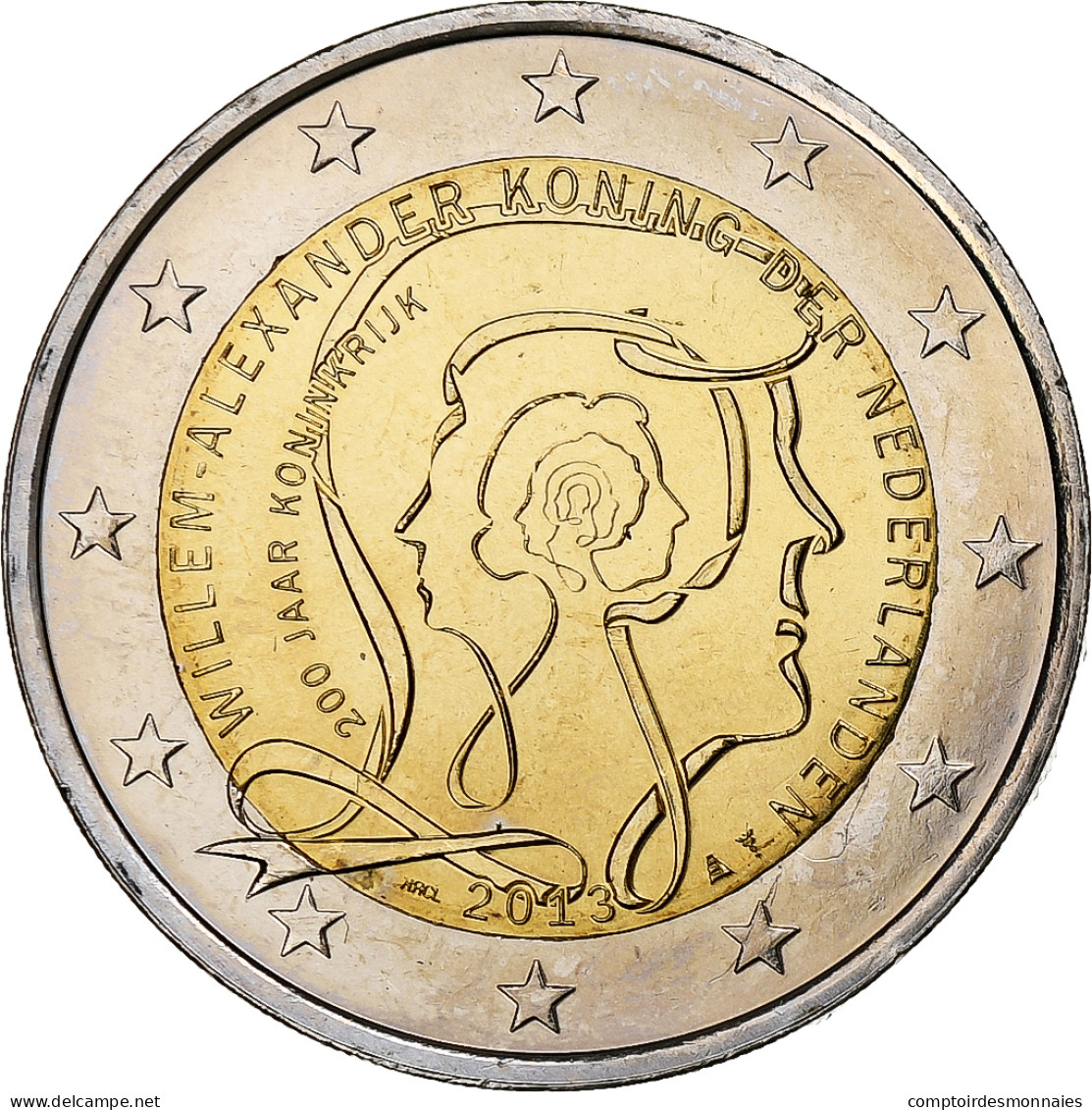 Pays-Bas, 2 Euro, Bicentenaire Du Royaume Des Pays-Bas, 2013, Utrecht, SPL - Nederland