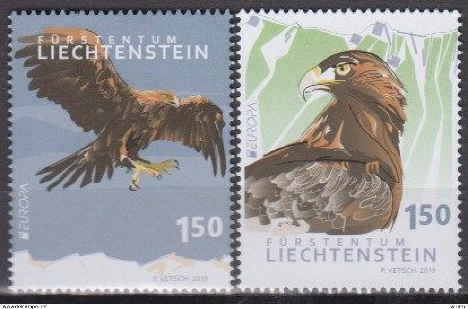 AVE120 - Liechtenstein 2019 (MNH) (Mi 1933.34) - Aquila Chrysaetos) - Collections, Lots & Séries