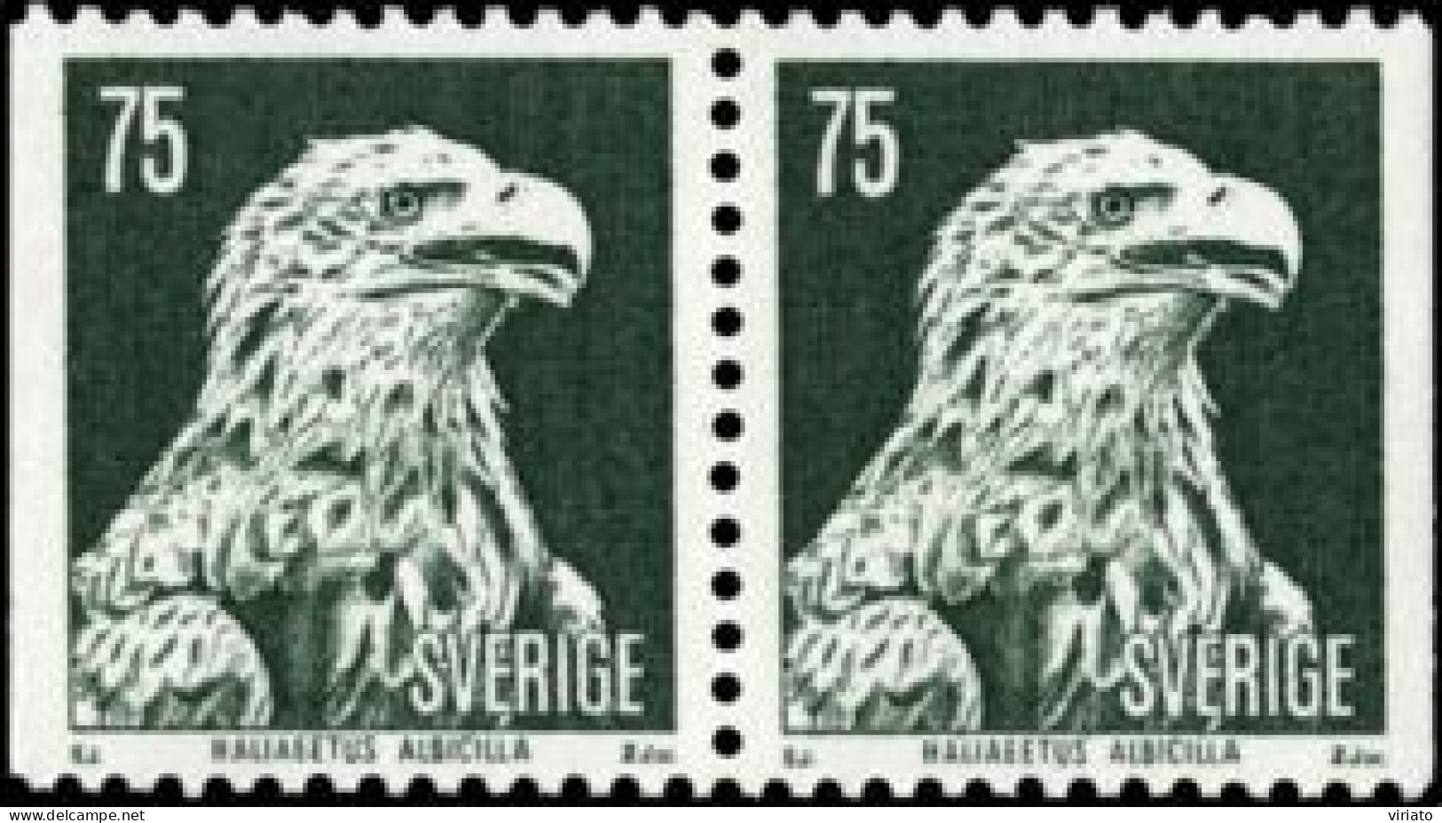 AVE227 - Sweden 1973 (MNH (Mi 825yDl.Dr) - White-tailed Eagle (Haliaeetus Albicilla) - Collections, Lots & Séries
