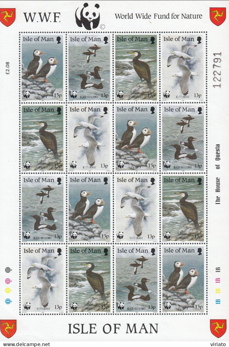 AVE055 - Isle Of Man 1989 (MNH) (Mi 508-511KB) - Fratercula Arctica...Rissa Tridactyla - Konvolute & Serien