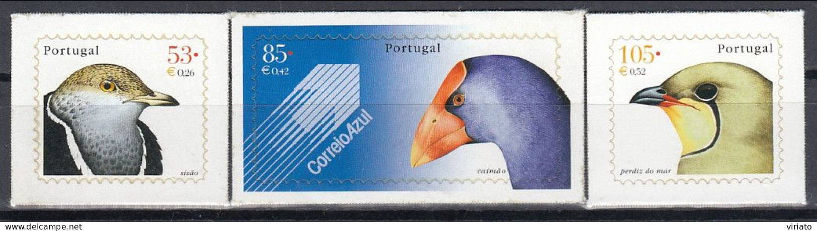 AVE005 - Portugal 2001 (MNH) (Mi 2487-2489) -  Tetrax Tetras...glareola Pratincola - Konvolute & Serien