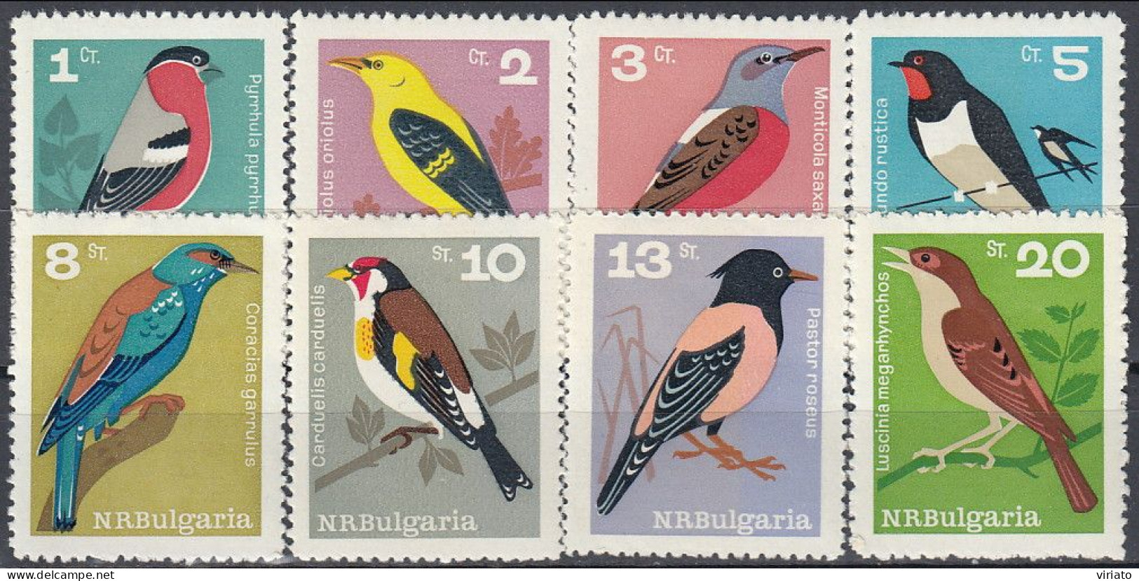 AVE033 Bulgaria 1965  (MNH) (Mi 1529-1536) - Pyrrhula Pyrrhula,... Hirundo Rustica - Collections, Lots & Séries