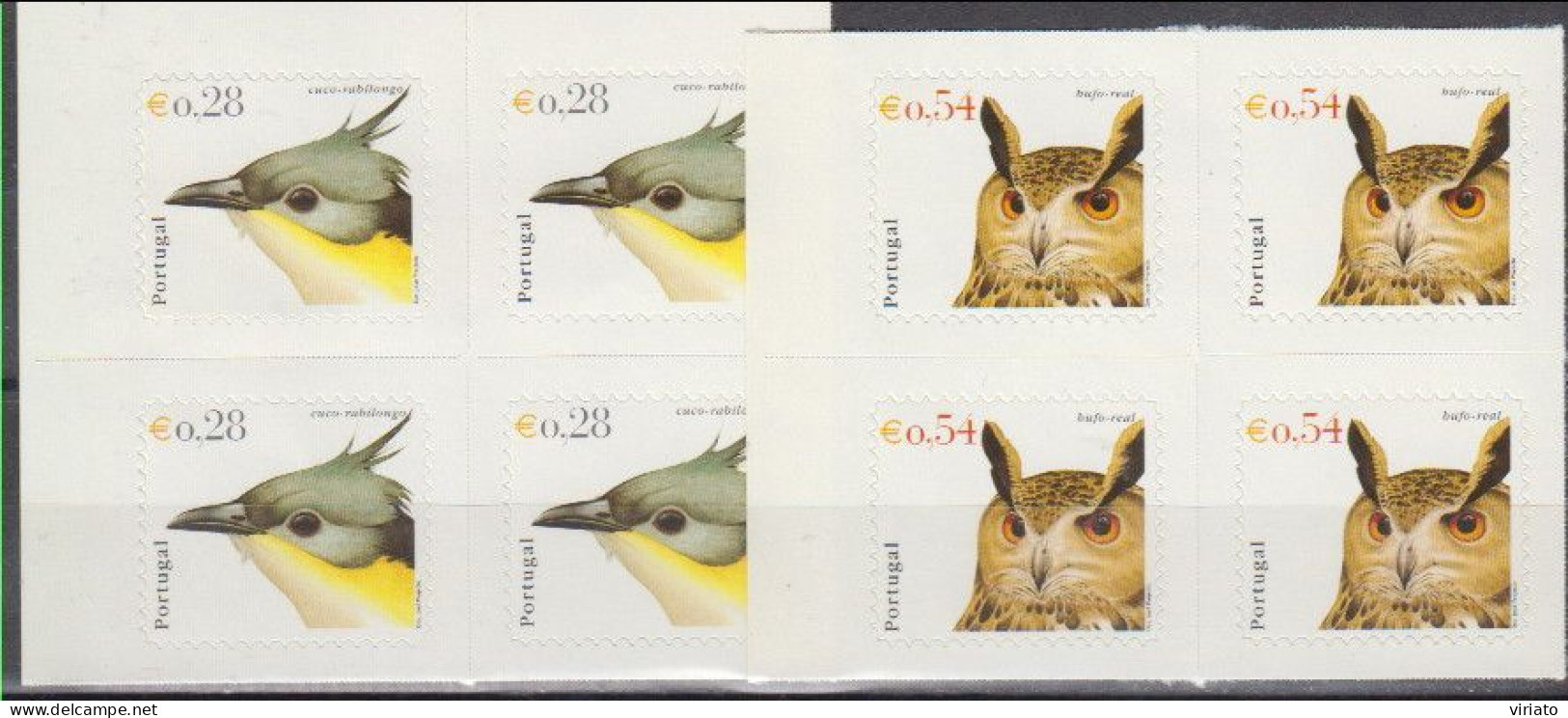 AVE014 - Portugal 2002 (MNH) (Mi 2573II-2575II) - Bubo Bubo. Clamator Glandarius - Konvolute & Serien