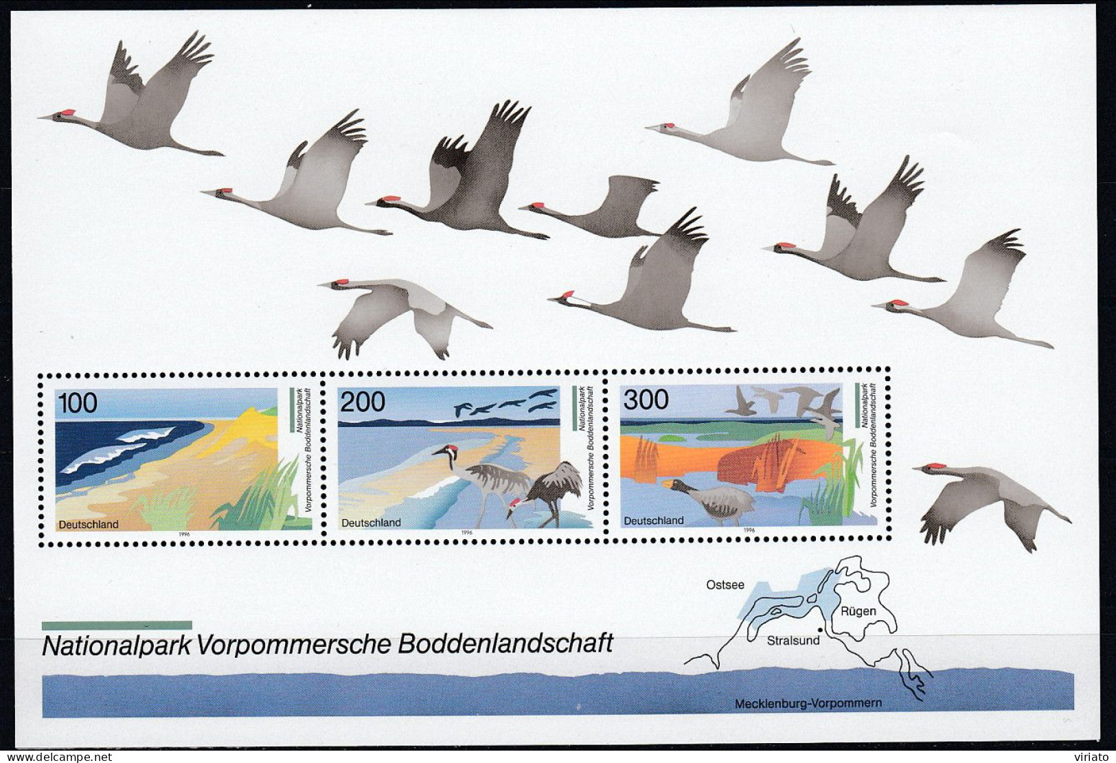AVE029 - Germany 1996 (MNH) (Mi Bloc 36) - Grus Grus - Collections, Lots & Séries