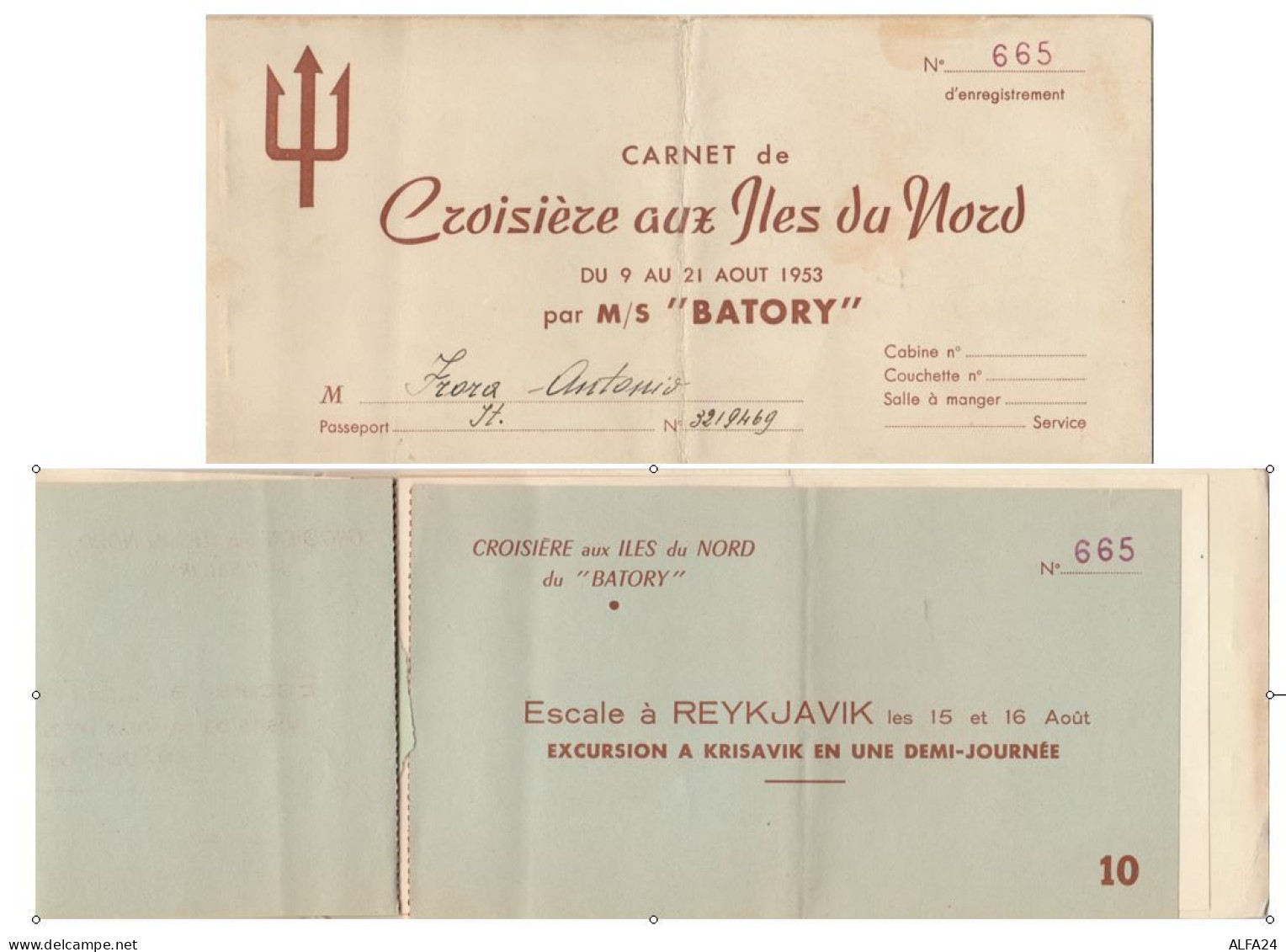 CARNET DE CROISERE AUX ILES DU NORD 1953  (VP530 - Europa