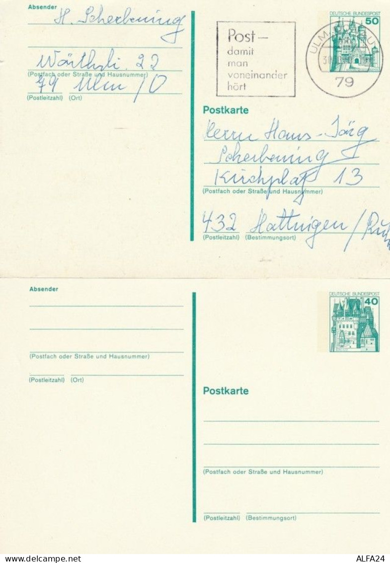 LOTTO 2 INTERI POSTALI GERMANIA 1979 - 1 NUOVO 1 VIAGGIATO (VP507 - Postcards - Used