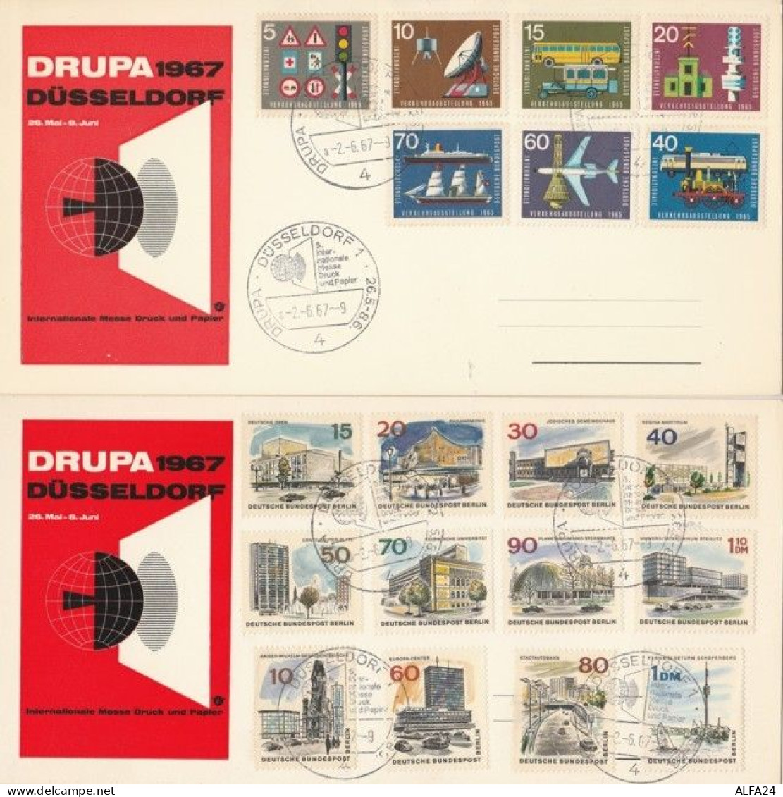 2 FDC DRUPA 1967 DUSSELFORF -GERMANIA (VP491 - Autres & Non Classés