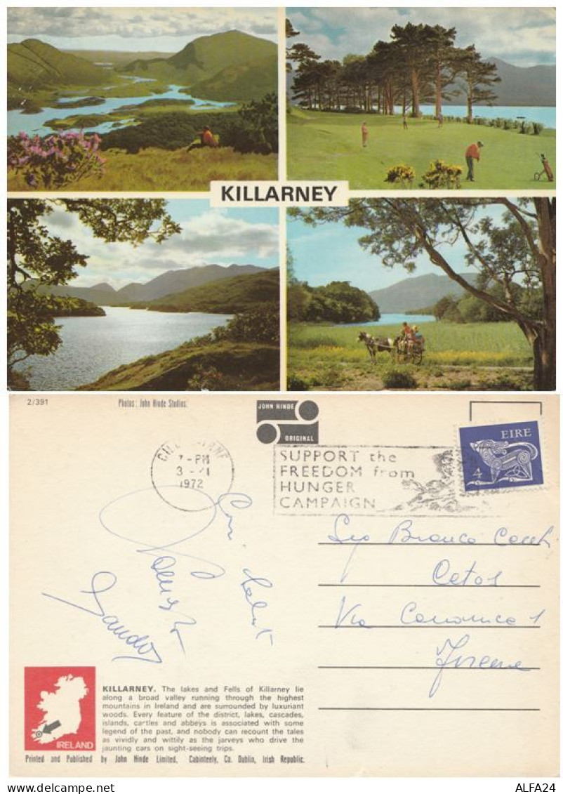 CARTOLINA VIAGGIATA 1972 EIRE KILLARNEY ANNULLO SPECIALE (VP604 - Storia Postale