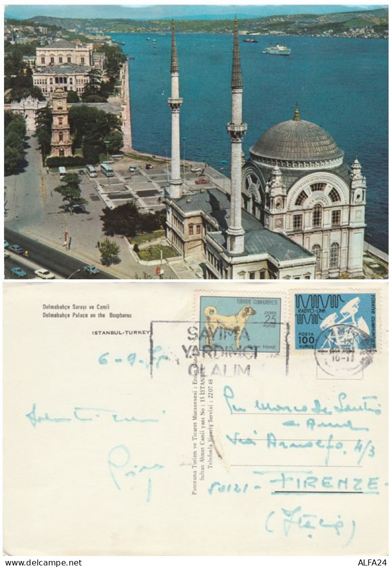 CARTOLINA VIAGGIATA 1977 TURCHIA ISTANBUL ANNULLO SPECIALE (VP603 - Storia Postale