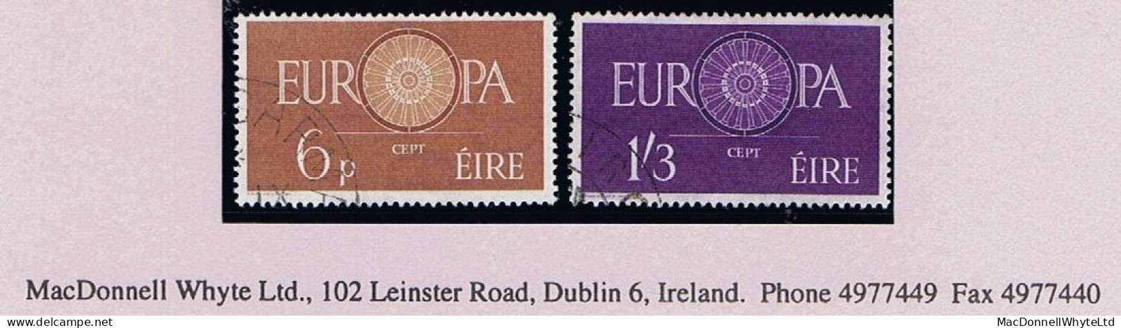 Ireland 1960 CEPT Europa 6d And 1/3d, Set Of Two Very Fine Used Cds - Gebraucht