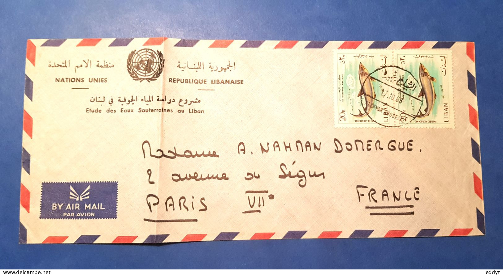 1 ENVELOPPE + TIMBRES Du LIBAN  Affranchi  Année 1968  - N° 10 - Lebanon