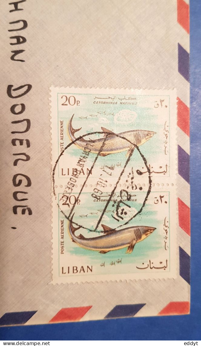 1 ENVELOPPE + TIMBRES Du LIBAN  Affranchi  Année 1968  - N° 10 - Lebanon