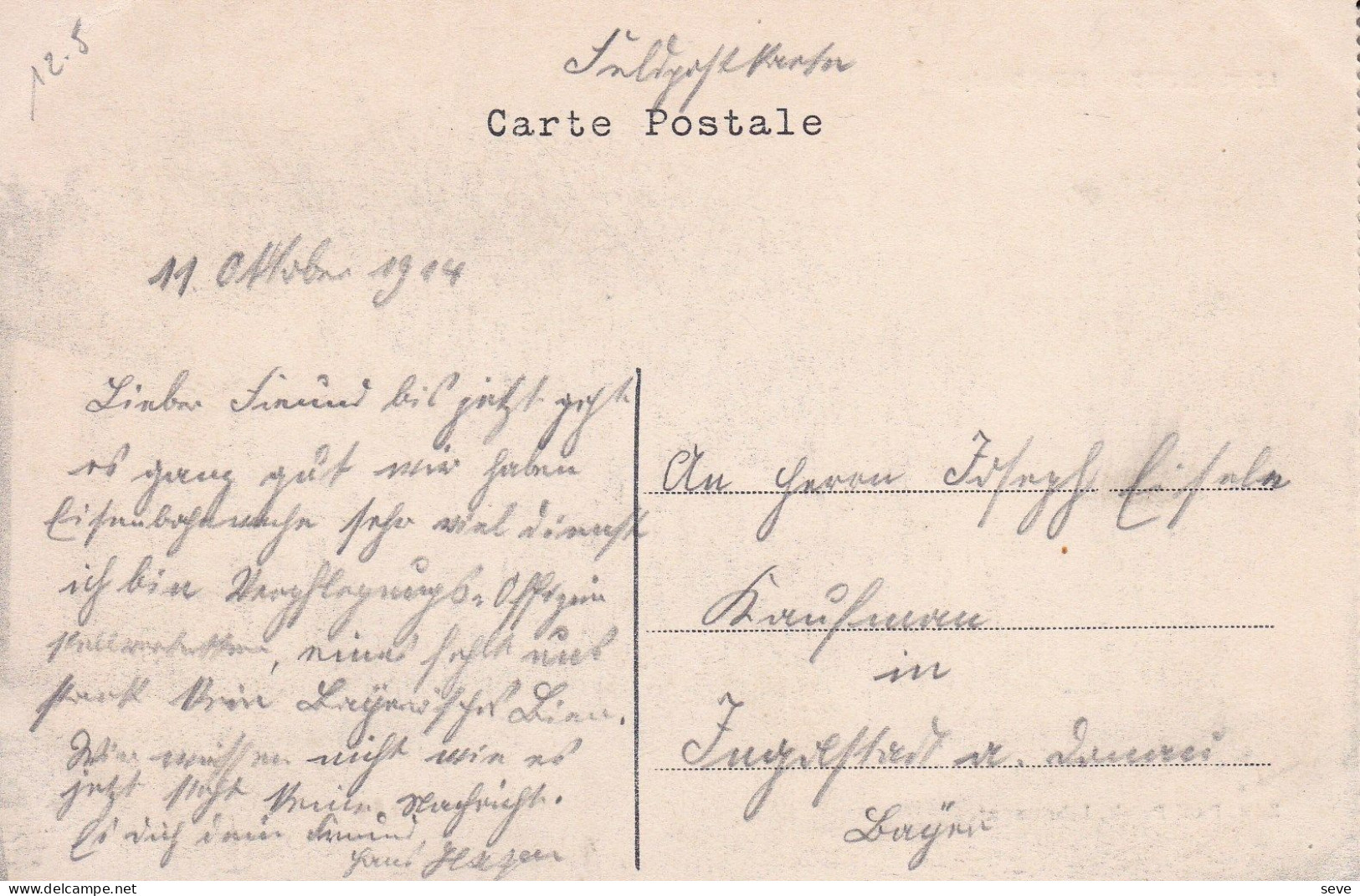 14-18 LIBRAMONT Hôtel DUROY Carte Rédigée En Octobre 1914 Par Un Soldat Allemand - Libramont-Chevigny
