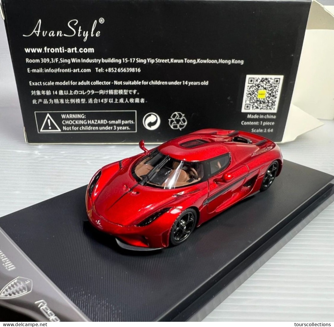 AUTO 1/64 KOENIGSEGG REGERA ROUGE - AVAN STYLE FRONTI-ART Modèle épuisé ! Numéroté 327 - Autres & Non Classés