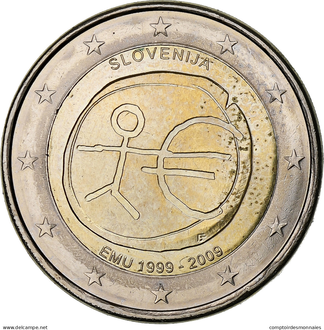 Slovénie, 2 Euro, 10 Ans De L'Euro, 2009, SUP+, Bimétallique, KM:82 - Slovenia