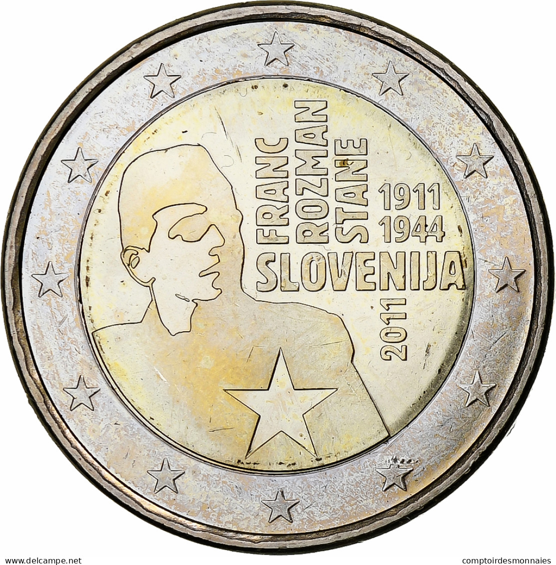 Slovénie, 2 Euro, Franc Rozman-Stane, 2011, Vantaa, SUP+, Bimétallique, KM:100 - Slowenien