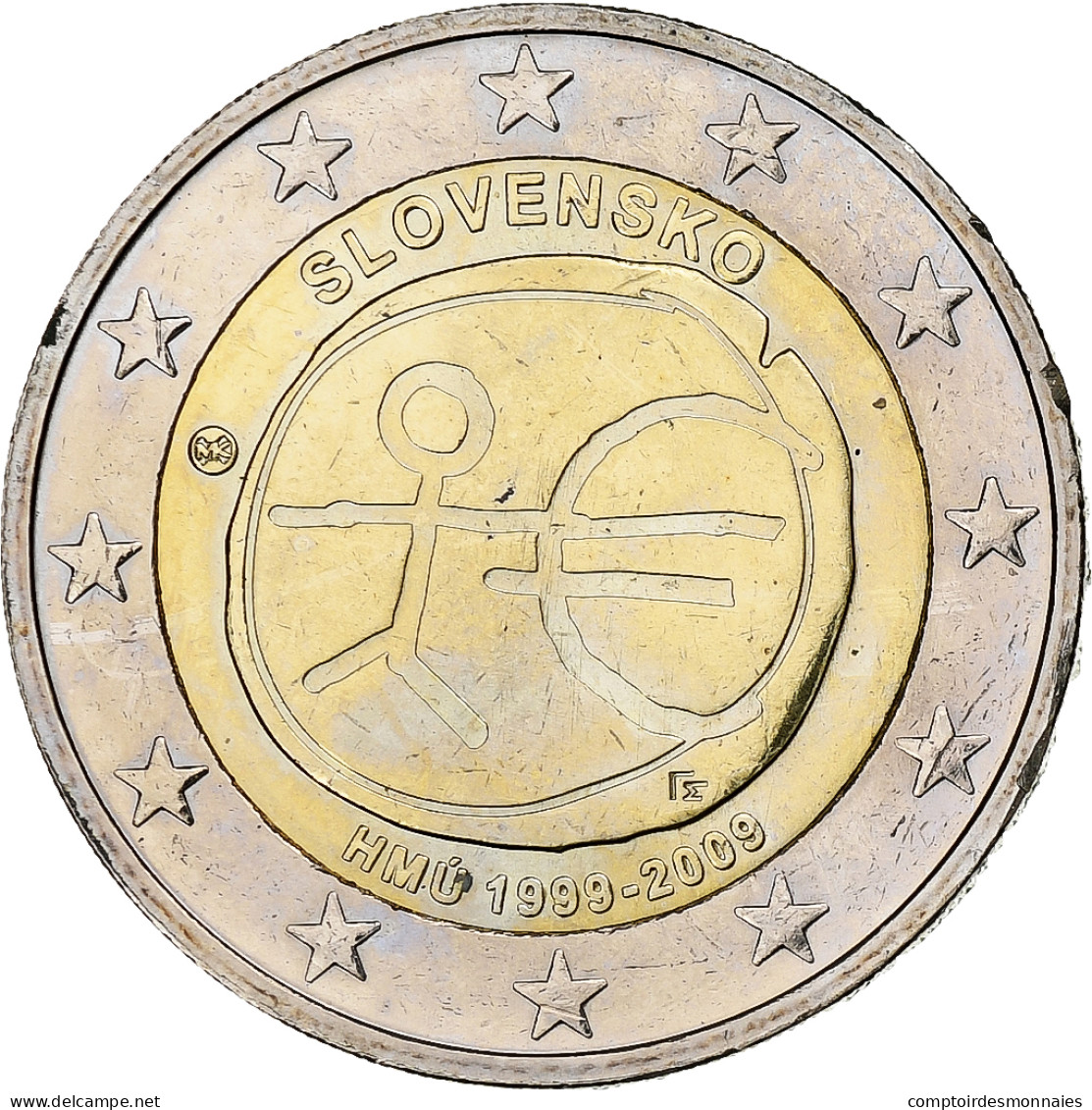 Slovaquie, 2 Euro, EMU 10th Anniversary, 2009, Kremnica, SPL, Bimétallique - Slovaquie