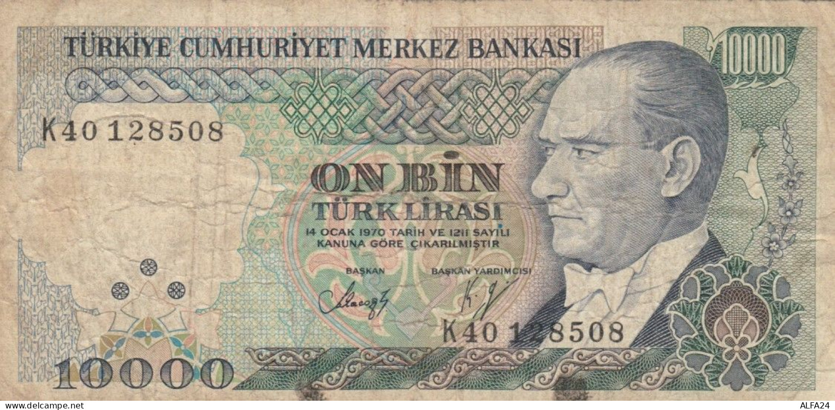 BANCONOTA TURCHIA 10000 LIRA VF (VX988 - Turquie