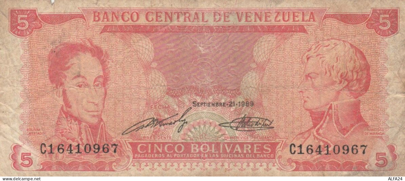 BANCONOTA 5 BOLIVARES VENEZUELA VF (VX982 - Venezuela