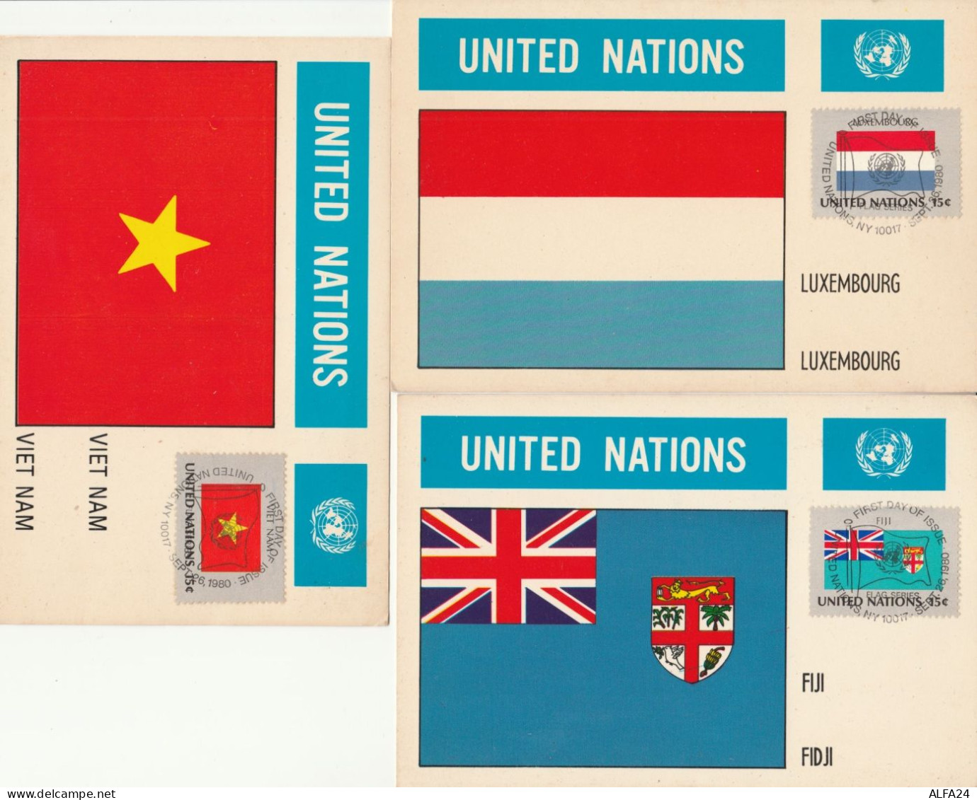 3 MAXIMUM CARDS 1980 NAZIONI UNITE NEW YORK  (VX806 - Cartes-maximum