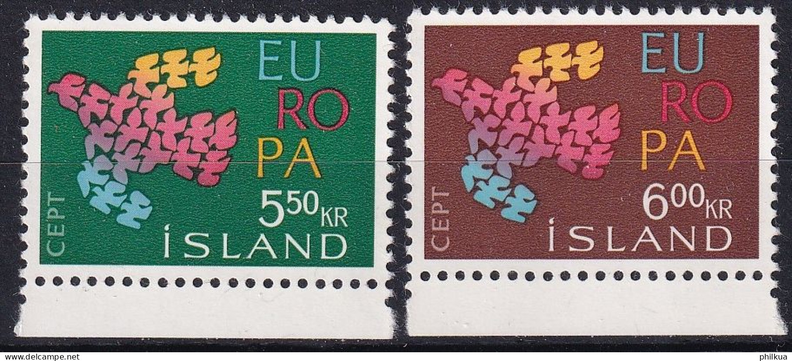 MiNr. 354 - 355 Island    1961, 18. Sept. Europa - Postfrisch/**/MNH - Unused Stamps