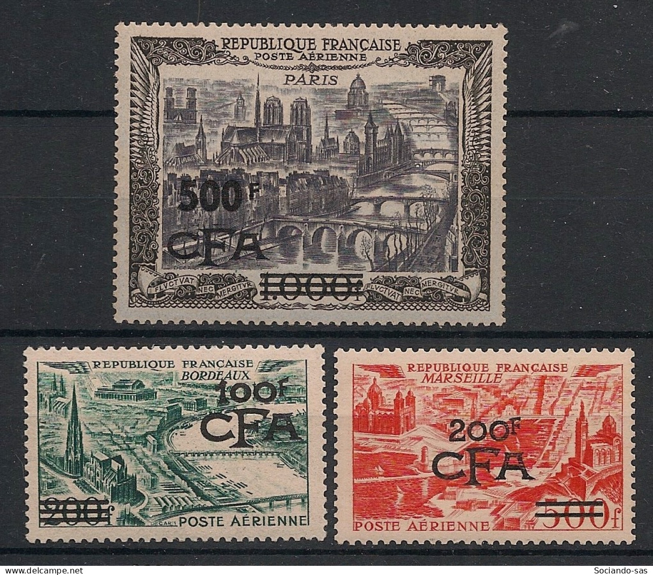 REUNION - 1951 - Poste Aérienne PA N°YT. 49 à 51 - Série Complète - Neuf* / MH VF - Airmail