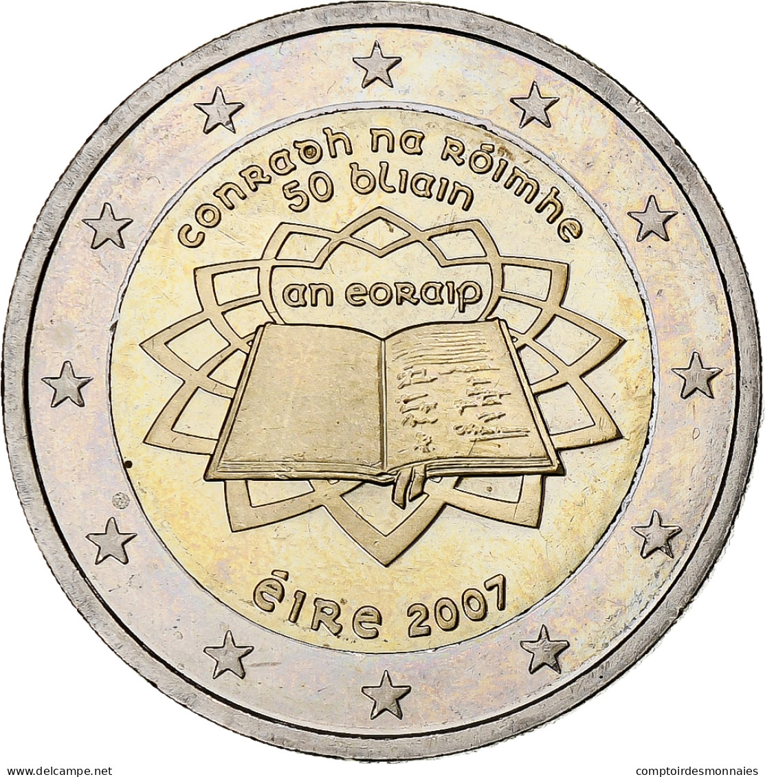 République D'Irlande, 2 Euro, Traité De Rome 50 Ans, 2007, SUP+ - Ierland