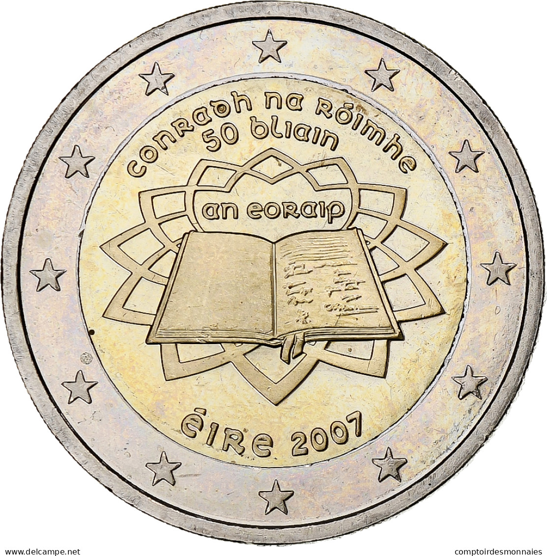 République D'Irlande, 2 Euro, Traité De Rome 50 Ans, 2007, SUP+ - Irland